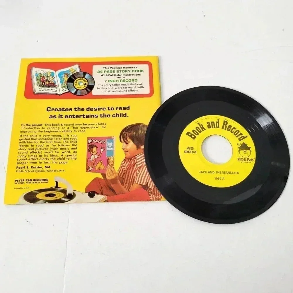 Peter Pan Records Jack and the Beanstalk Book & Record 45 RPM 1971 Vintage
